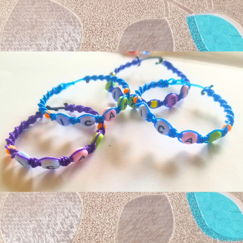 Colorful Kid's DNA lettered bracelets