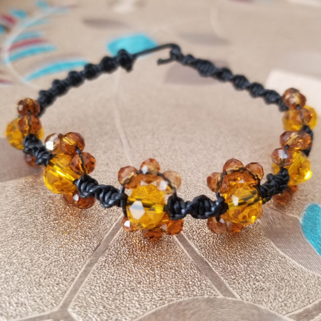 Golden Floral DNA Bracelet