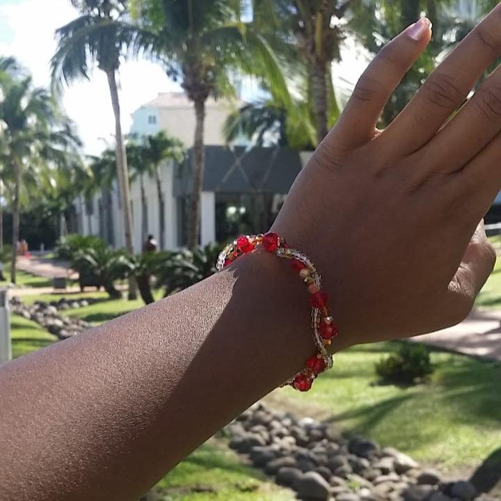 Pulsera de ADN color rojo rosado