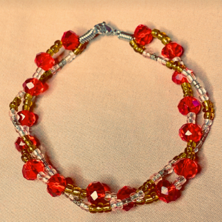 Pulsera de ADN color rojo rosado