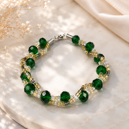 Elegant Emerald DNA Bracelet