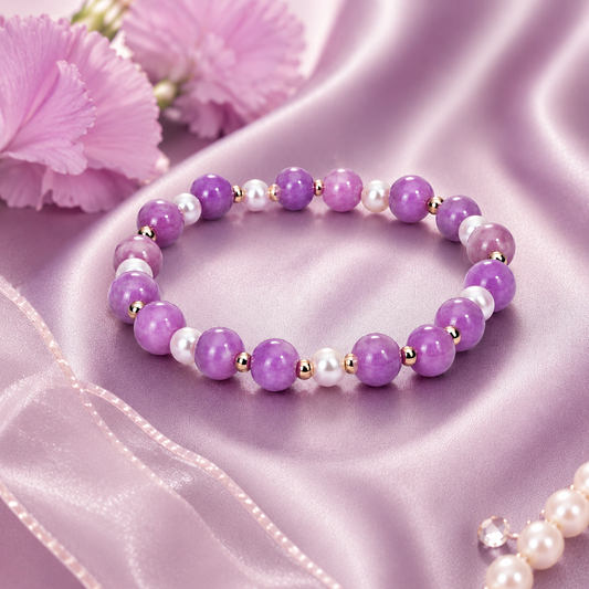 Lavender Amethyst Pearl Bracelet
